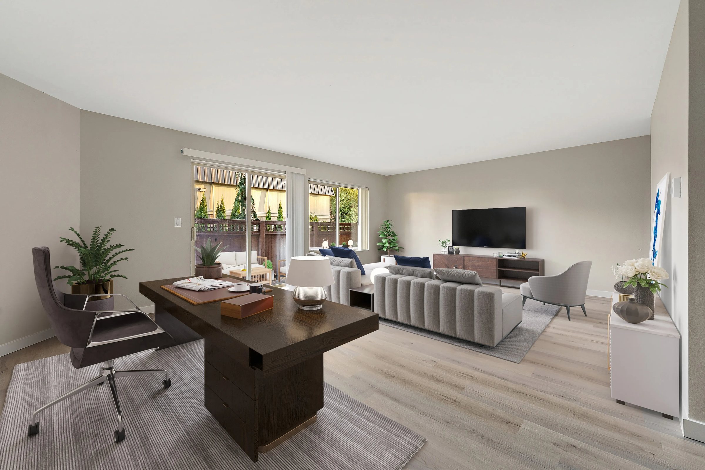 Open living and work space